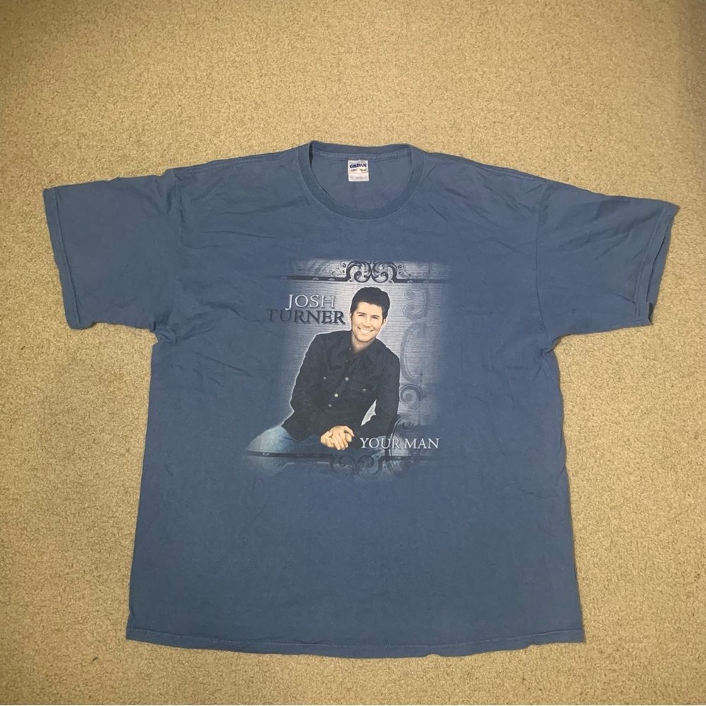 Vintage Gildan Josh Turner Your Man Country Music Band Blue T-Shirt Mens Size XL